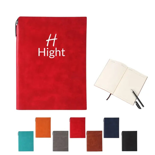 A5 Soft PU Cover Journal Notebook W/ Pen, Debossed Custom
