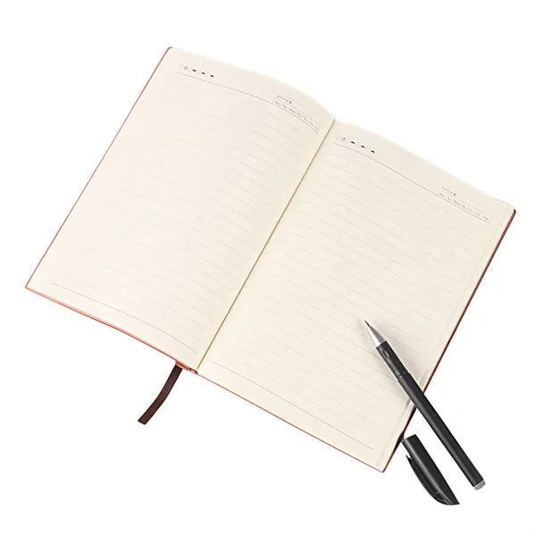 A5 Soft PU Cover Journal Notebook W/ Pen, Debossed Custom