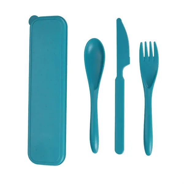 Wheat Straw Portable Knife Fork Spoons Tableware