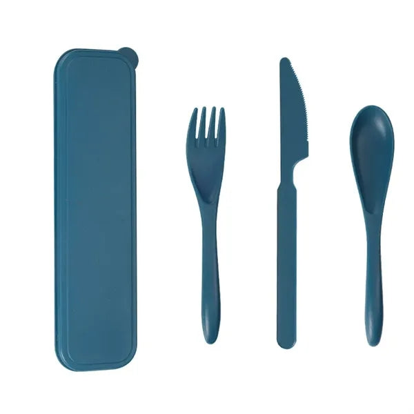 Wheat Straw Portable Knife Fork Spoons Tableware