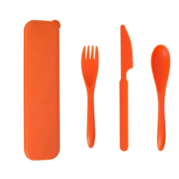 Wheat Straw Portable Knife Fork Spoons Tableware
