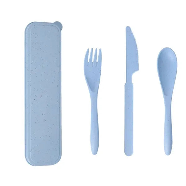 Wheat Straw Portable Knife Fork Spoons Tableware