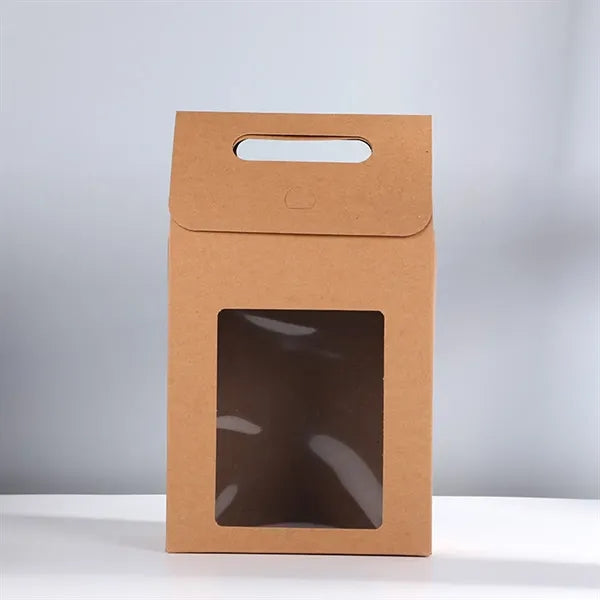 Minimalist Kraft Tote Gift Box with Transparent Window