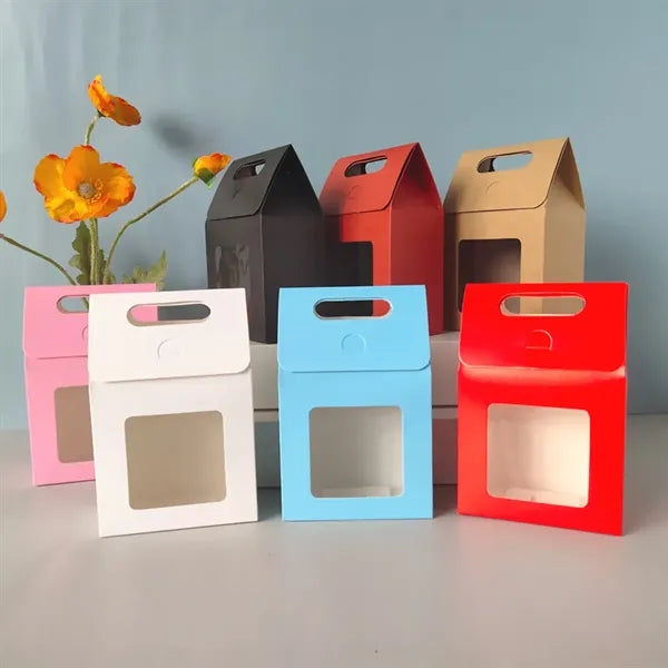 Minimalist Kraft Tote Gift Box with Transparent Window