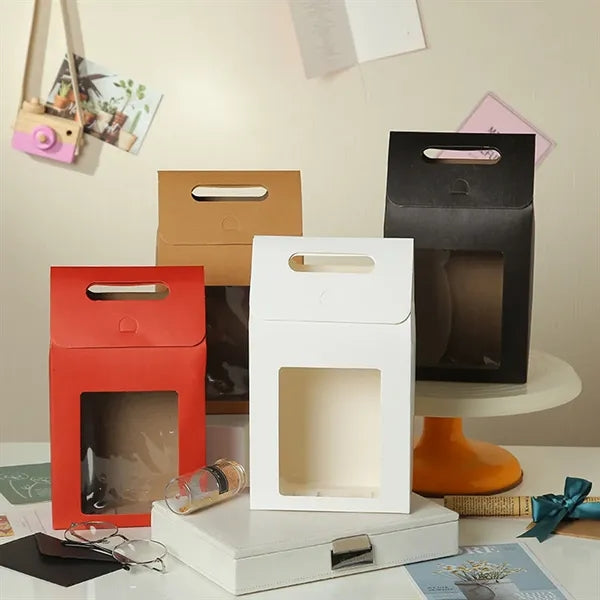 Minimalist Kraft Tote Gift Box with Transparent Window