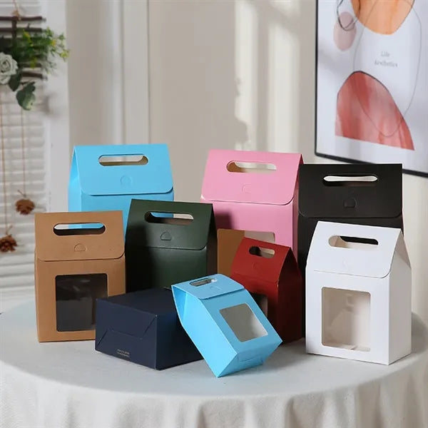 Minimalist Kraft Tote Gift Box with Transparent Window