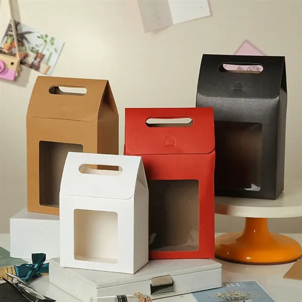 Minimalist Kraft Tote Gift Box with Transparent Window