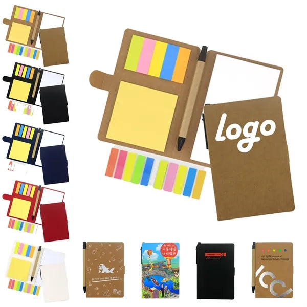 Memo Pad & Notebook Set with Pen (4-in-1)