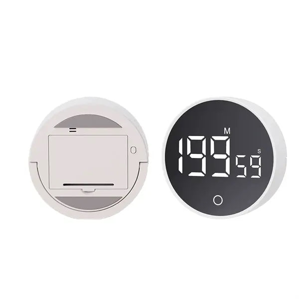 Round Digital LED Timer With Magnetic Back