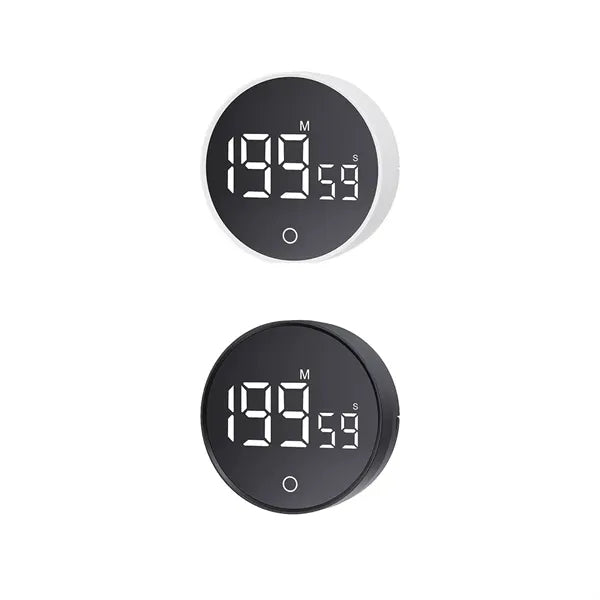 Round Digital LED Timer With Magnetic Back