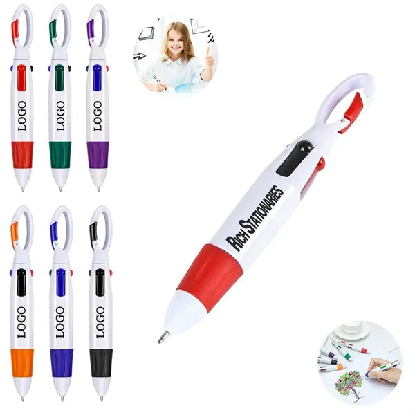4-Color Ballpoint Pen Keychain