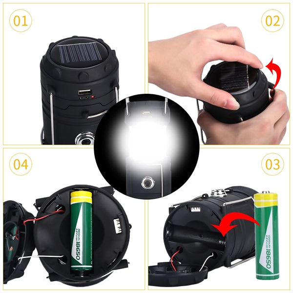 Led camping Lantern integrated power bank solar charger
