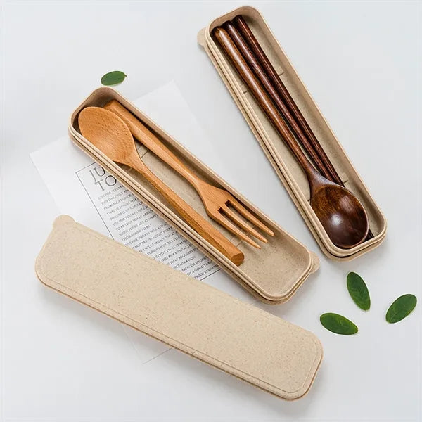 Eco-Friendly Portable Lightweight Beechwood Utensil Set