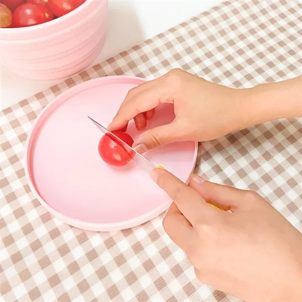 17-oz Collapsible Silicone Food Bowls with Leakproof Lids