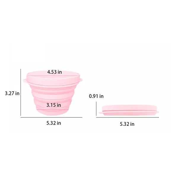 17-oz Collapsible Silicone Food Bowls with Leakproof Lids