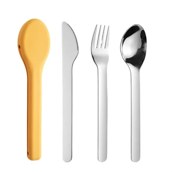Stainless Steel Portable Cutlery Set with Silicone Cover