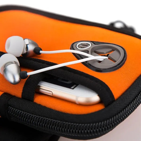 Neoprene Sports Armband Phone Pouch with Earphone Port