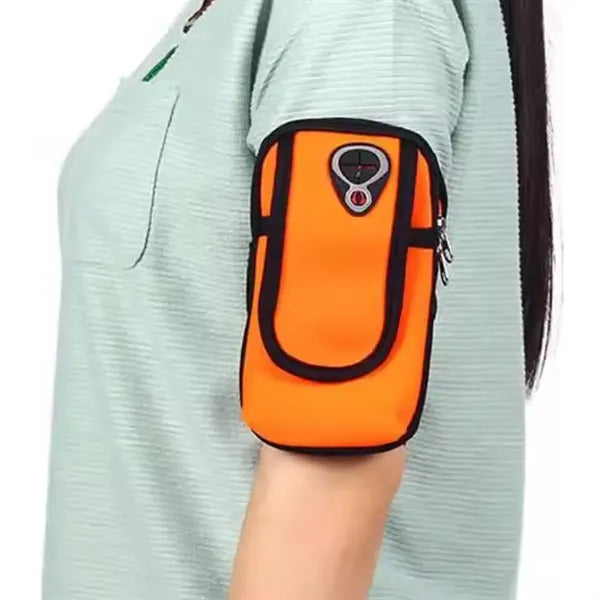Neoprene Sports Armband Phone Pouch with Earphone Port