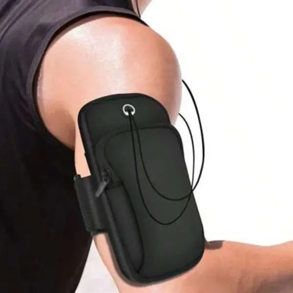 Neoprene Sports Armband Phone Pouch with Earphone Port