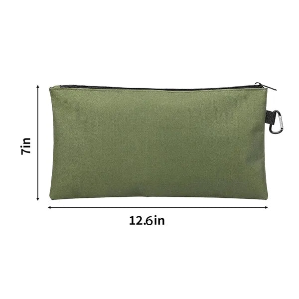 Oxford Polyester Utility Pouch with Zipper and Carabiner