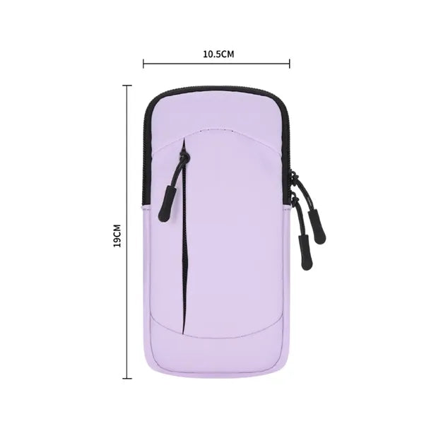Double Zipper Neoprene Sports Arm Pouch w/ Adjustable Strap