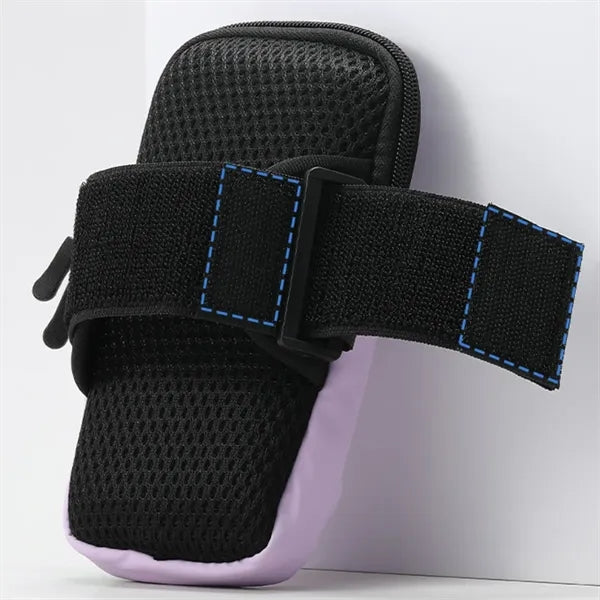 Double Zipper Neoprene Sports Arm Pouch w/ Adjustable Strap