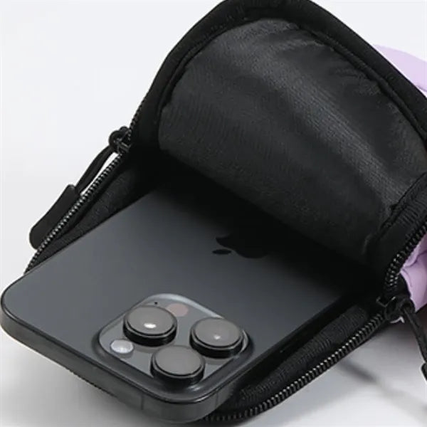 Double Zipper Neoprene Sports Arm Pouch w/ Adjustable Strap
