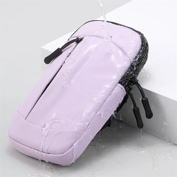 Double Zipper Neoprene Sports Arm Pouch w/ Adjustable Strap