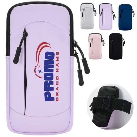 Double Zipper Neoprene Sports Arm Pouch w/ Adjustable Strap