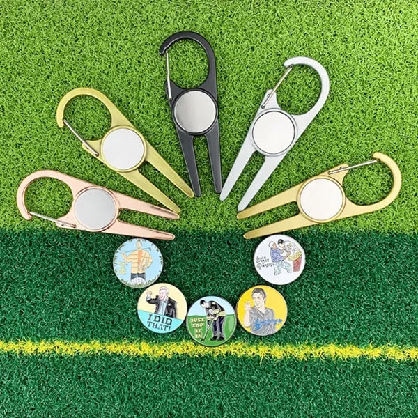 Golf Divot Tool Gift Set w/ Magnetic Ball Markers & Hat Clip