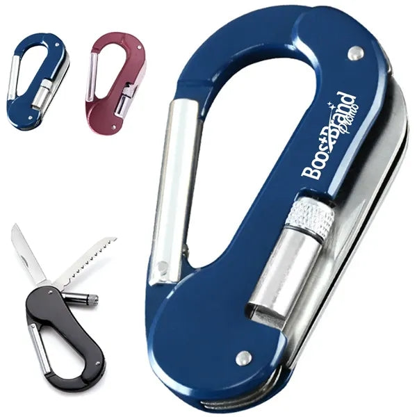 Multi Tool Carabiner with Knife & LED Flashlight