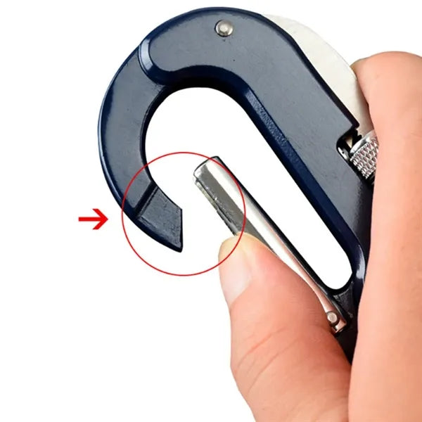 Multi Tool Carabiner with Knife & LED Flashlight