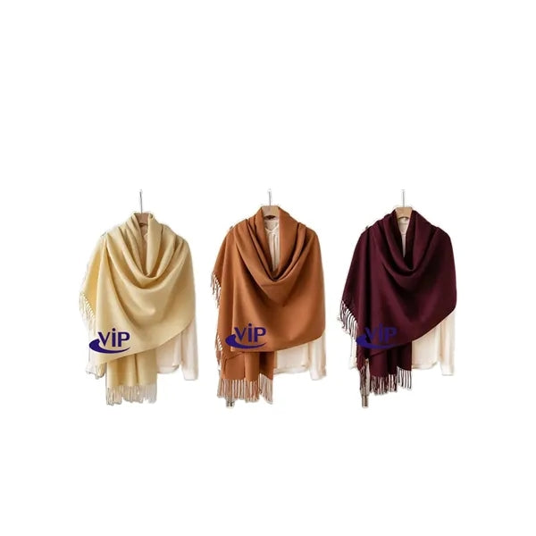 Solid - Color Fringed Scarf