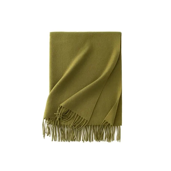 Solid - Color Fringed Scarf