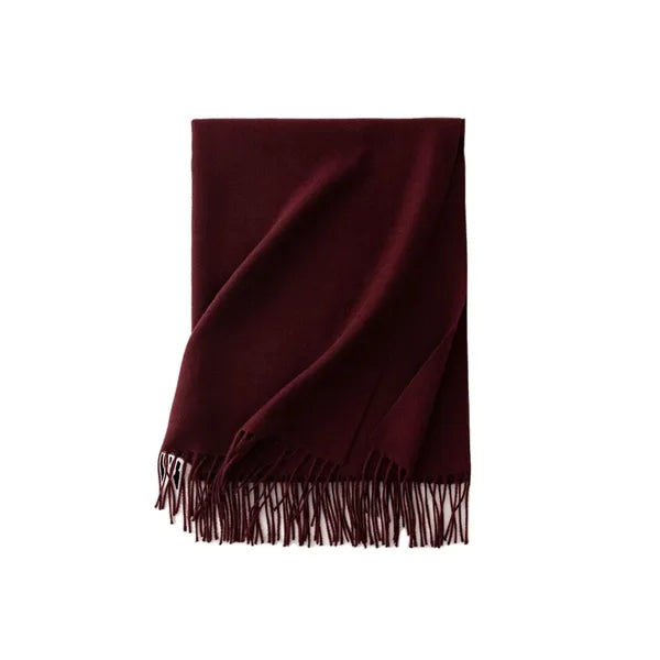 Solid - Color Fringed Scarf