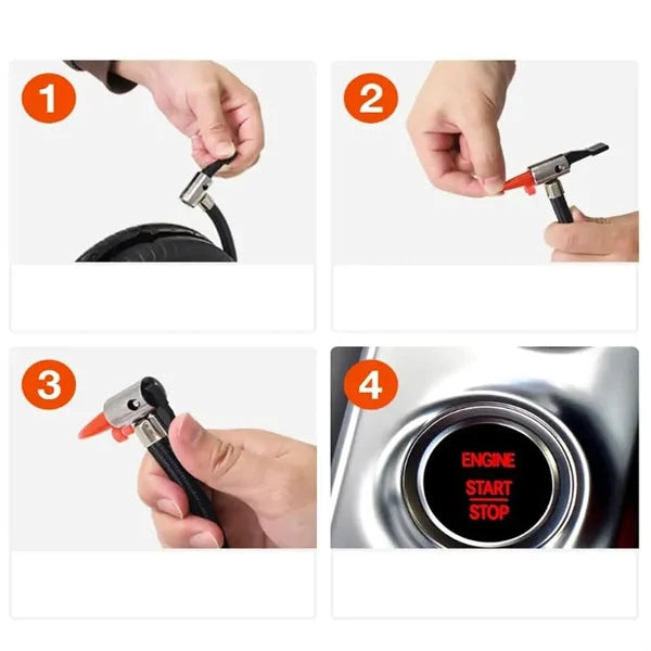 Portable 12V Tire Inflator Air Pump with Gauge