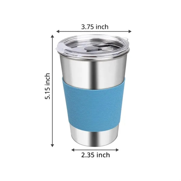 16oz. Stainless Steel Tumbler Water Cup with Silicone Sleeve