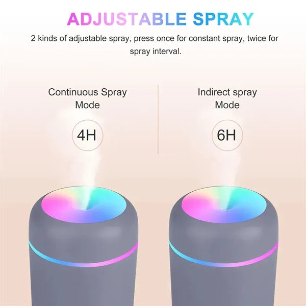 Portable 300ml Mini Humidifier with LED night light