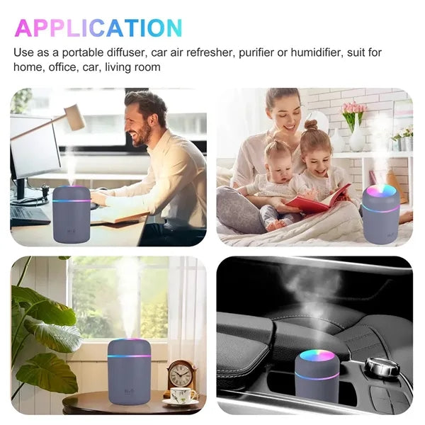 Portable 300ml Mini Humidifier with LED night light