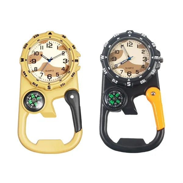 Multi-Tool Carabiner Watch with Compass and Bottle Opener