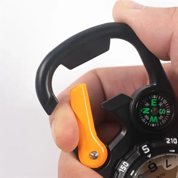 Multi-Tool Carabiner Watch with Compass and Bottle Opener