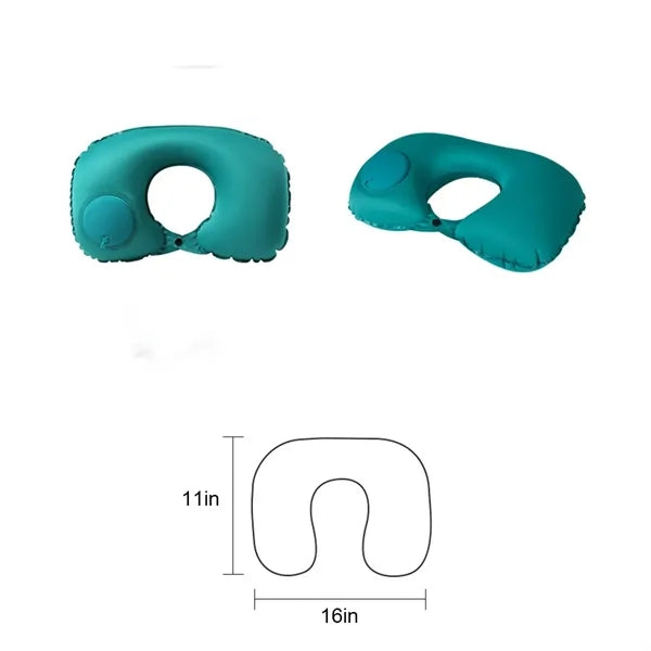 Push Type Inflatable U Shaped Neck Pillow