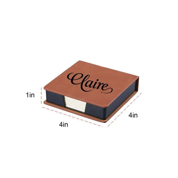 Business PU Leather Sticky Note Box