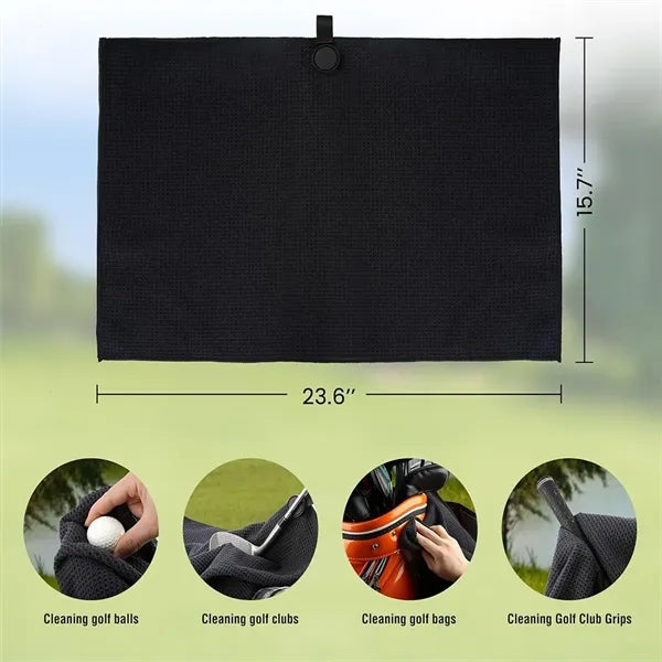 Microfiber Golf Towel With Round Magnetic Carabiner
