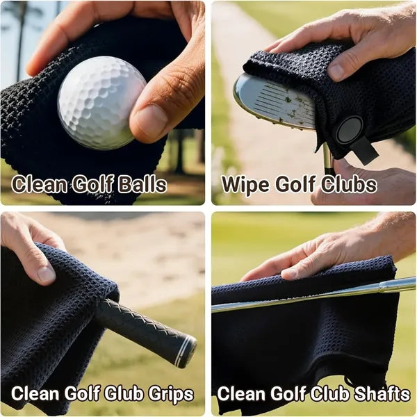 Microfiber Golf Towel With Round Magnetic Carabiner