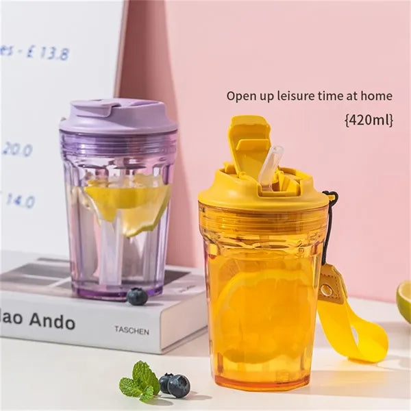 14oz Tritan Kids Leakproof Water Bottle w/ Strap