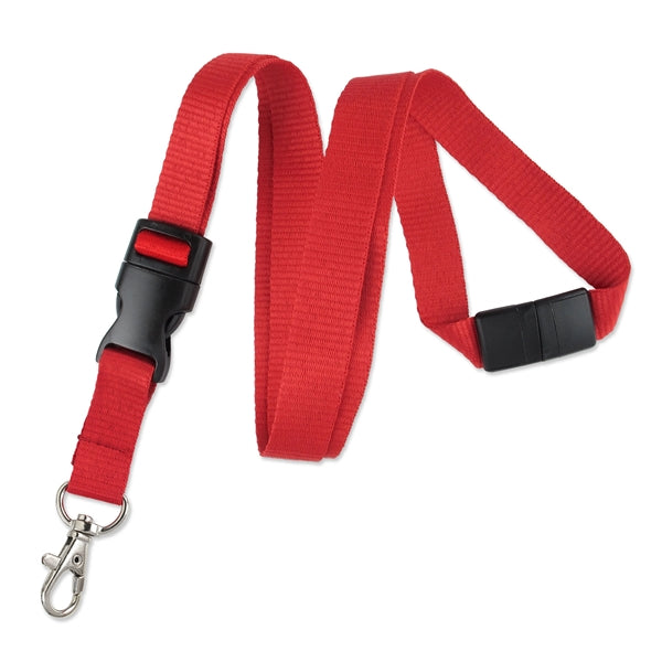 5/8" Blank Detachable Breakaway Ribbed Polyester Lanyards
