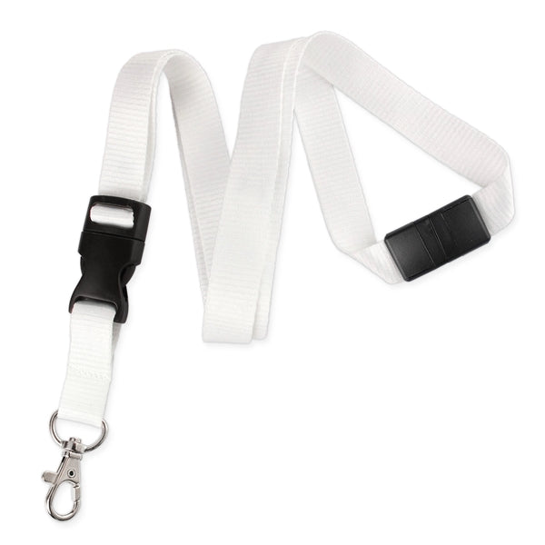 5/8" Blank Detachable Breakaway Ribbed Polyester Lanyards