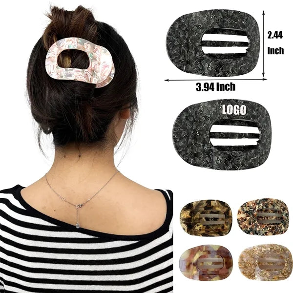 Fashion Colorful 3.94Inch Large Oval Acetate Hair Clip
