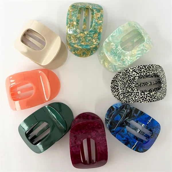 New Fashion Colorful 3.94Inch Large Oval Acetate Hair Clip